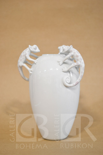Váza s 3D dekorem - chameleoni